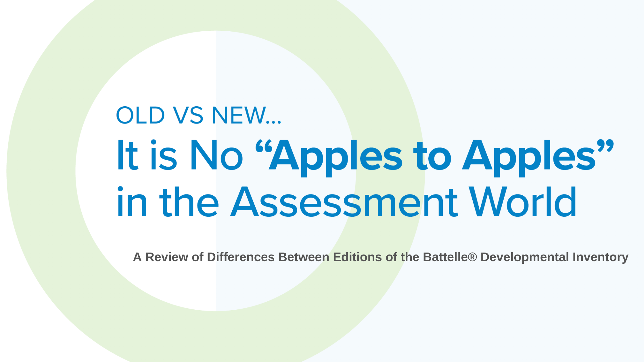 BDI2 vs BDI3 It's No 'Apples to Apples' in the Assessment World